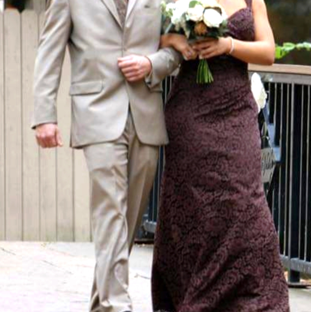 Christina Wu Brown bridesmaid dress